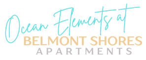Ocean Elements at Belmont Shores Apartments logo.